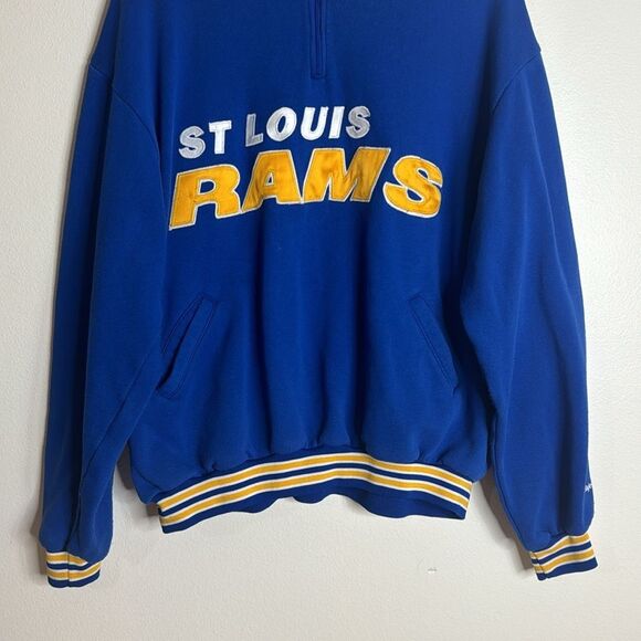 90s NFL St. Louis Rams Sweatshirt Embroidery Logo Blue Color Men’s large - Picture 3 of 10